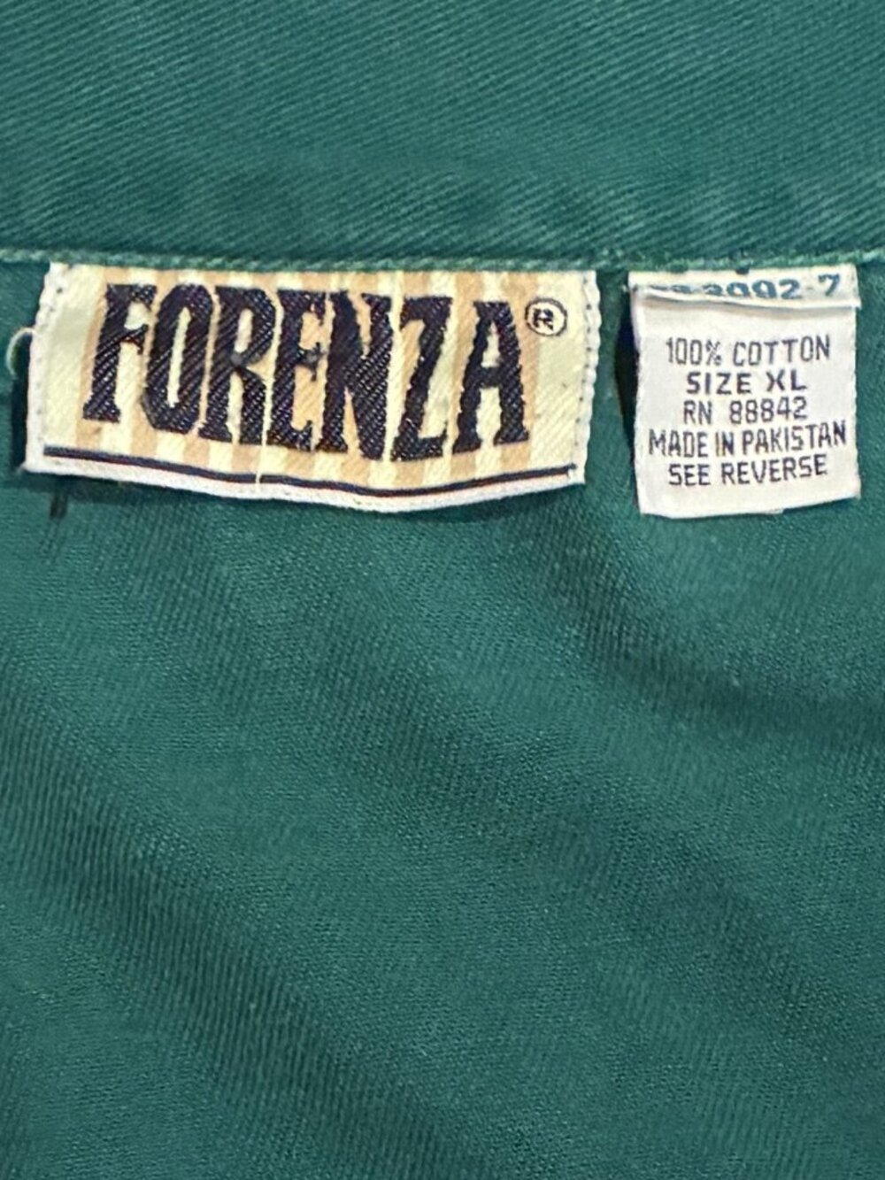 Vtg 90s FORENZA The Limited Green Utility Jacket Chore Coat Drawstring Waist XL - Picture 4 of 5